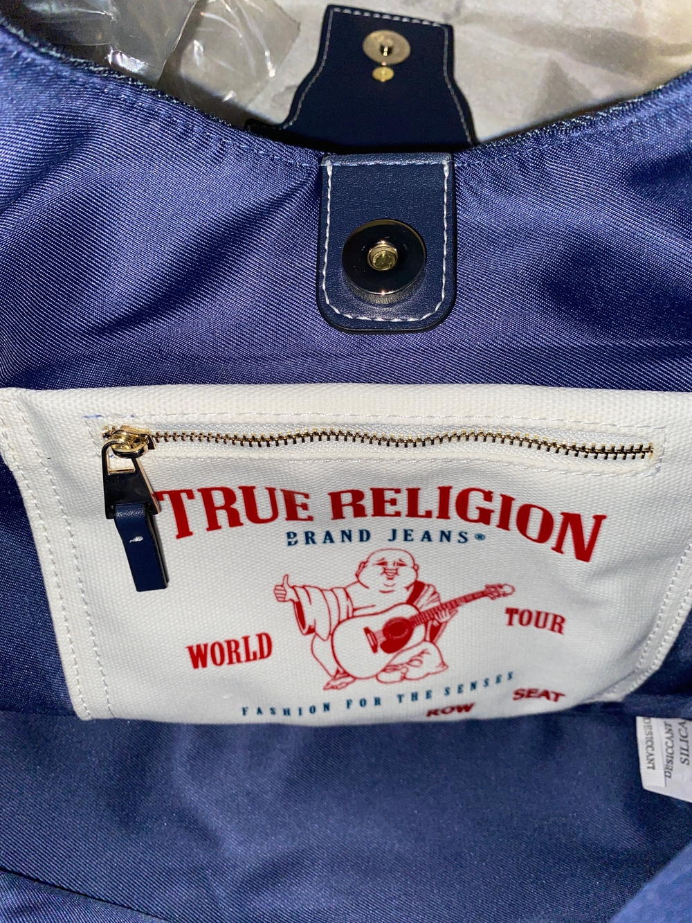 True Religion Dark Denim Logo Hobo Bag - Blue - Picture 6 of 7